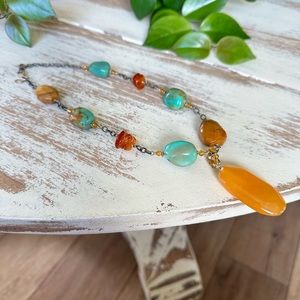Silpada semiprecious stone necklace with sterling silver